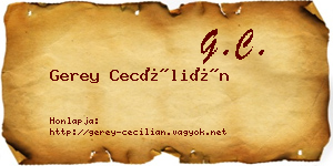 Gerey Cecílián névjegykártya